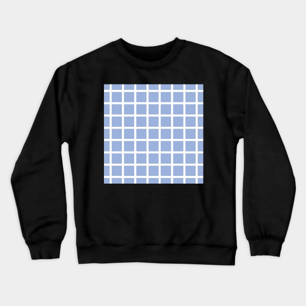 Retro style sky blue check 2 Crewneck Sweatshirt by bettyretro